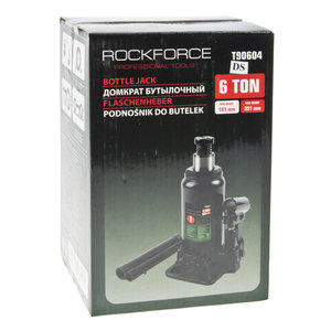 Домкрат бутылочный 6т 181-351мм с клапаном ROCKFORCE RF-T90604(DS)