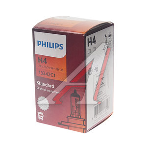 Лампа 24V H4 75/70W P43t-38 PHILIPS 13342C1, P-13342, АКГ 24-75-70 (Н4)