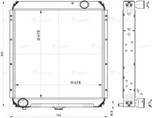Радиатор КАМАЗ-5320 алюминиевый 3-х рядный LUZAR LRC0723b, 5320-1301010