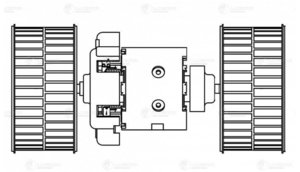 Мотор отопителя КАМАЗ-5490 MERCEDES Actros MP2,MP3 (03-) с крыльчаткой LUZAR LFh1505, 87191, A0038300508