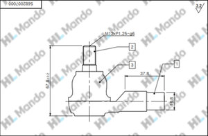 Наконечник рулевой тяги KIA Picanto (04-) левый/правый (1шт.) MANDO DSA020509, 56820-07000