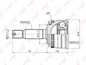 ШРУС наружный HYUNDAI Accent (00-12) комплект LYNX CO3601A, CO-3601A