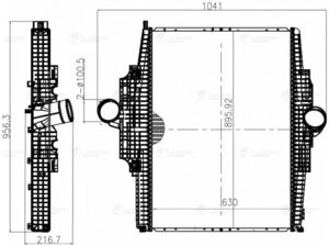 Интеркулер КАМАЗ-5490 MERCEDES Axor (02-) LUZAR LRIC15703, 5490А-1172010, A9405010301