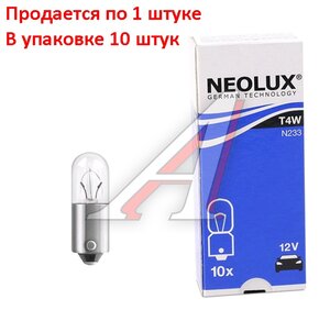 Лампа 12V T4W BA9s 35лм Standard NEOLUX N233, NL-233, А12-4-1