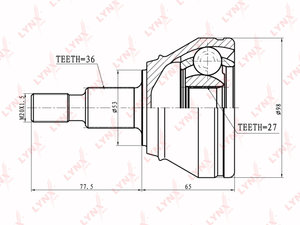 ШРУС наружный VW Golf,Bora комплект LYNX CO8004, VKJA3029, 1J0498099E