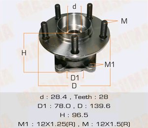 Ступица MAZDA CX-7,CX-9 (07-) задняя с подшипником MASUMA MW-41501, G33S-26-15XB