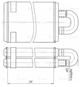 Радиатор отопителя ПАЗ,ЛиАЗ (фронтальный) блок LUZAR LRH0303, 3205-8101060-21/30