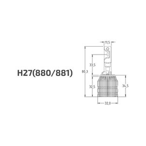 Лампа светодиодная 12V H27 PGJ13 бокс (2шт.) MTF LAN27K6