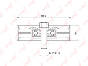 Ролик приводного ремня HYUNDAI Elantra (06-),Santa Fe KIA Ceed обводной LYNX PB7217, PB-7217