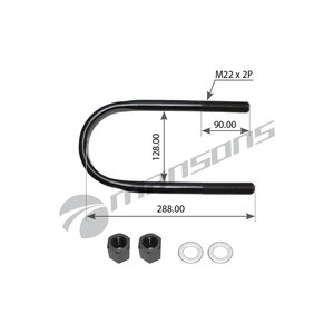 Стремянка BPW рессоры (М22х2.5мм/290х152мм) с гайками и шайбами MANSONS 300.315, 300315, 0313837024