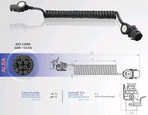Кабель электрический АБС прицепа 15-полюсный L=4500мм ALSA 05RF020345, D11578/09726/577043/4460087100