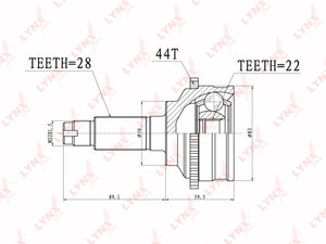 ШРУС наружный KIA Spectra с АБС LYNX CO3630A