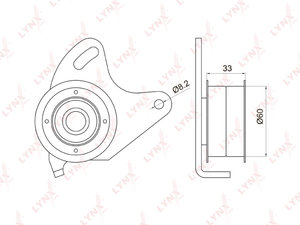 Ролик ГРМ HYUNDAI Porter,Galloper,Starex H-1 натяжителя с кронштейном LYNX PB1030, VKM75601, 24317-42020