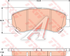 Колодки тормозные NISSAN Qashqai J10E, X-Trail T31 передние (4шт.) TRW GDB3467, 2520201, D1060-JD00A/D1060-JE00A