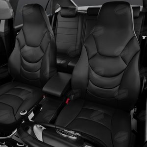 Авточехлы универсальные экокожа черные комплект Recaro AVTOLIDER UREK31-0301