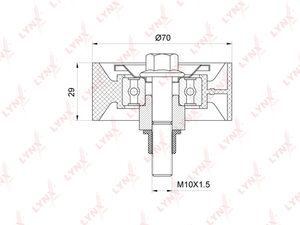 Ролик приводного ремня FIAT Ducato (2.3 D/JTD) обводной LYNX PB7111, T36396, 504000412