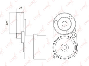 Ролик приводного ремня VW Passat B3,B5,B6 AUDI A4,A6,A8 натяжителя LYNX PT3005, VKM31061, 078903133AB