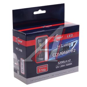 Лампа светодиодная 12V H7 PX26d 3200lm бокс (2шт.) XENITE 1009692