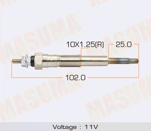 Свеча накаливания TOYOTA MASUMA XT-035, J5712013, 19850-67030