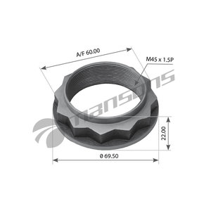 Гайка MERCEDES хвостовика пары главной (M45х1.5мм) MANSONS 700.002, 3663530072/81906850311/3853510672