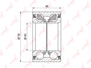 Подшипник ступицы NISSAN X-Trail (T30) задней LYNX WB1272, VKBA3997, 43210-AG000