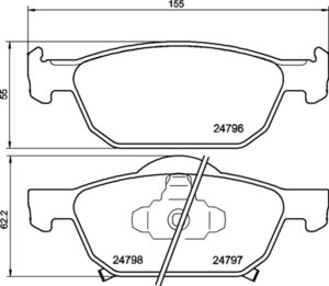 Колодки тормозные HONDA Accord (08-) передние (4шт.) MINTEX MDB2955, GDB3476, 45022-TL1-G01