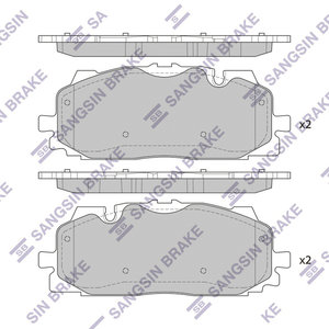 Колодки тормозные AUDI A4 (08-) передние (4шт.) SANGSIN SP4128, 4M0698151AP