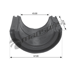 Втулка стабилизатора MAN F90 переднего/заднего (полувкладыш) (44х67х80мм) MANSONS 400.501, 400501, 81437040057