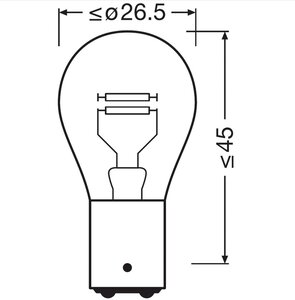 Лампа 12V P21/4W BAZ15d OSRAM 7225, O-7225, А12-21+4