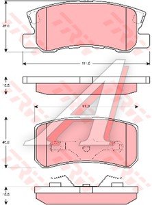 Колодки тормозные MITSUBISHI ASX,Outlander (06-),Pajero (00-) задние (4шт.) TRW GDB3247, 4605A502/MR510544