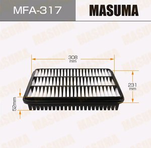 Фильтр воздушный TOYOTA Land Cruiser MASUMA MFA-317, LX1700, 17801-30040