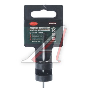 Отвертка TORX T10Hх75мм с отверстием ювелирная ROCKFORCE RF-73707510