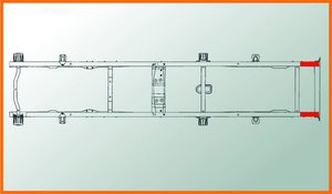 Удлинитель ГАЗ-3302 рамы задний сверленый (для поперечены №6) L=800мм АЗГ А-280-3302.01, A-280.3302.01