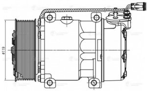 Компрессор SCANIA P,G,R,T series (04-) кондиционера LUZAR LCAC2701, 1888032