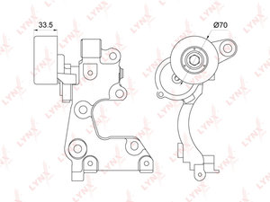 Натяжитель приводного ремня TOYOTA Land Cruiser Prado (J120) (1GR-FE) LYNX PT3227, PT-3227