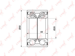 Подшипник ступицы OPEL Corsa C (00-) задней LYNX WB1403, VKBA6639, 4708249