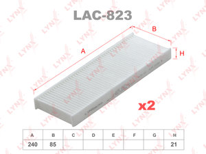 Фильтр воздушный салона PEUGEOT 208 (12-) CITROEN C4 (14-) (2шт.) LYNX LAC823, LA921/S, 9678792080