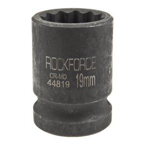 Головка торцевая 1/2" 19мм 12-ти гранная ударная L=58мм ROCKFORCE RF-44819