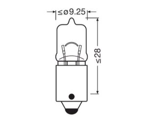 Лампа 12V H6W BAX9s OSRAM 64132, O-64132