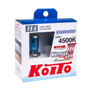 Лампа 12V H4 60/55W P43t 4500K бокс (2шт.) KOITO P0744W, KO-P0744W, АКГ12-60+55(Н4)