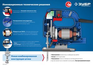 Лобзик 500Вт 600-3000об/мин. дерево-65мм ЗУБР ЛП-500 К