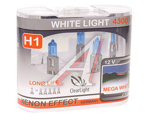 Лампа 12V H1 55W P14.5s бокс (2шт.) White Light CLEARLIGHT MLH1WL, А12-55(Н1)