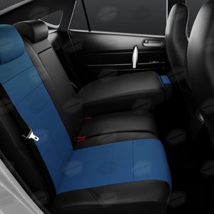 Авточехлы универсальные экокожа черно-синие комплект Recaro AVTOLIDER UREK31-0303