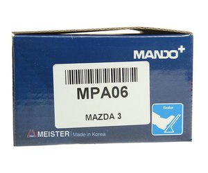 Колодки тормозные FORD Focus 2 MAZDA 3 VOLVO передние (4шт.) MANDO MPA06, GDB1583, BPYK-33-23ZA9C/1809256/30736923