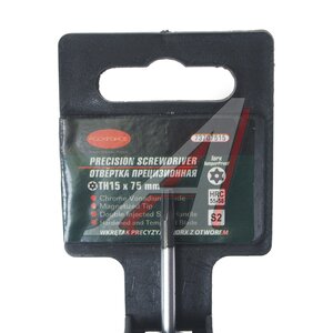 Отвертка TORX T15Hх75мм с отверстием ювелирная ROCKFORCE RF-73707515