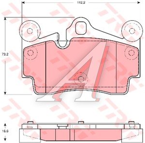 Колодки тормозные VW Touareg (03-) PORSCHE Cayenne (03-) задние (4шт.) TRW GDB1653, 7L6698451D