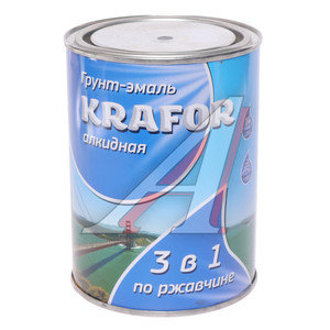 Грунт-эмаль по ржавчине черный 1л KRAFOR 4300002214, KRAFOR