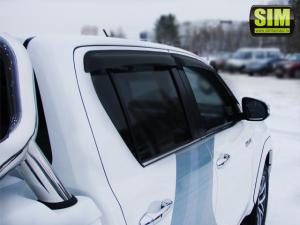 Дефлектор двери TOYOTA Hilux Double Cab 2015-, оргстекло, 4шт. SIM