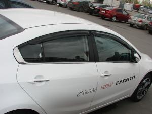 Дефлектор двери KIA CERATO 2013-2018, оргстекло, 4шт. SIM